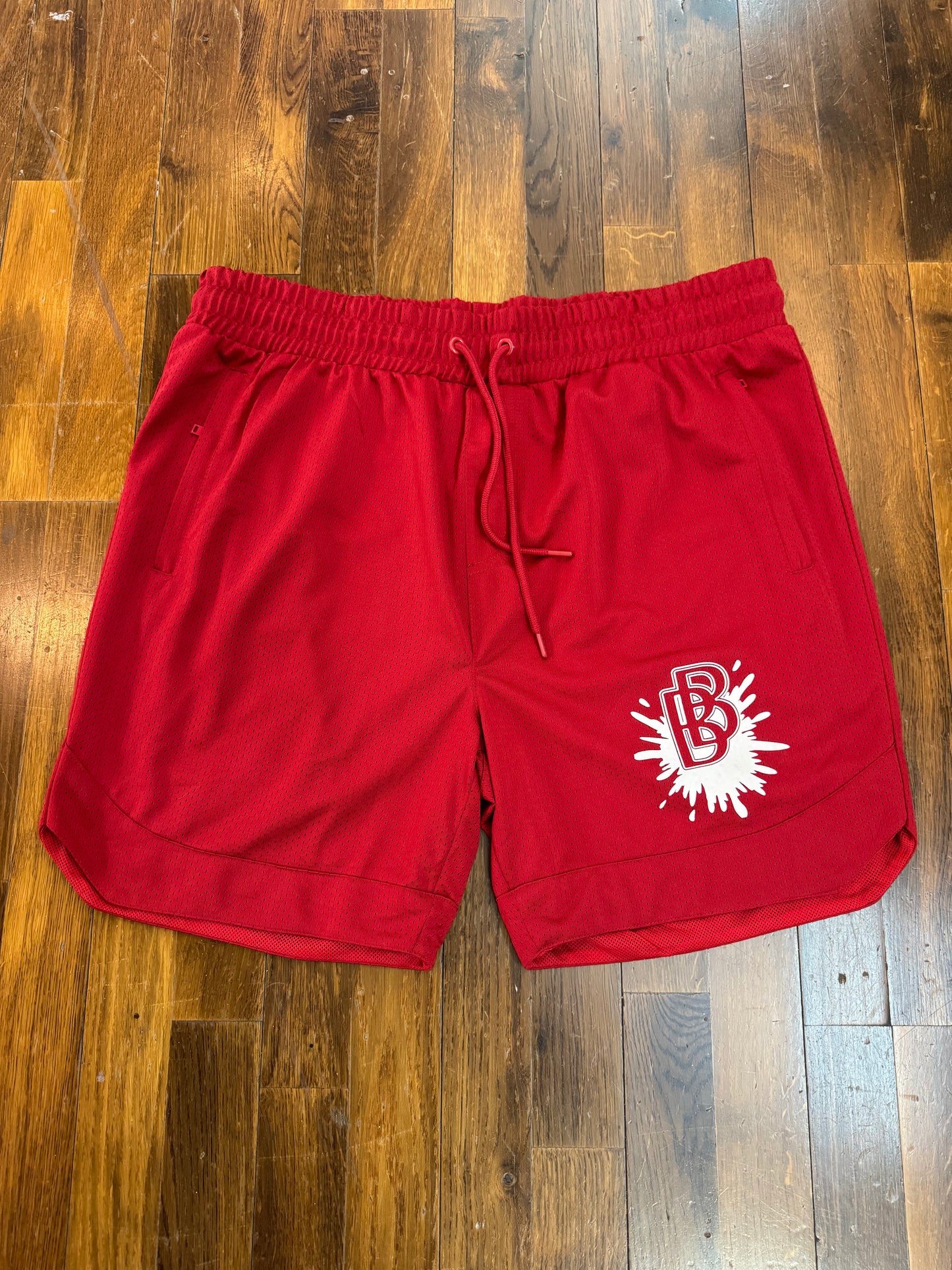 Bird Block Collection Red Mesh Shorts PALISADES