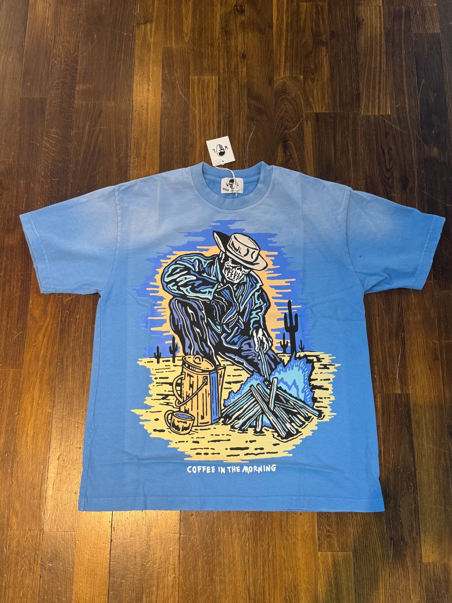 Warren Lotas Coffee in the Morning T-Shirt Faded Carolina Blue PALISADES