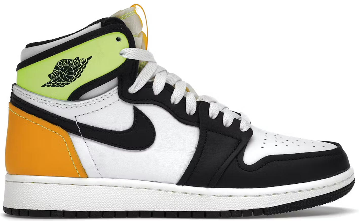 Jordan 1 Retro High White Black Volt University Gold (GS) AMERICAN DREAM
