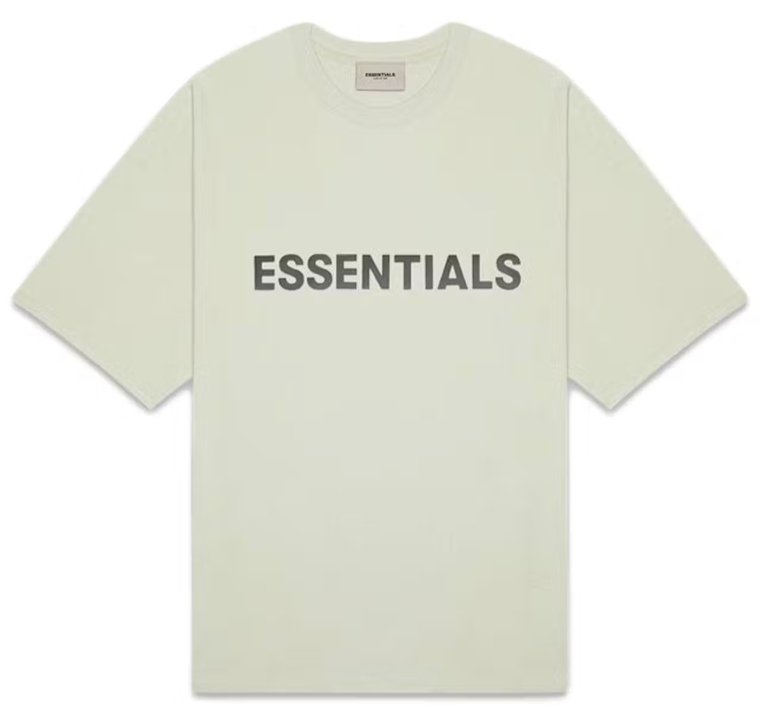 Fear of God Essentials Boxy T-Shirt Applique Logo Alfalfa Sage AMERICAN DREAM