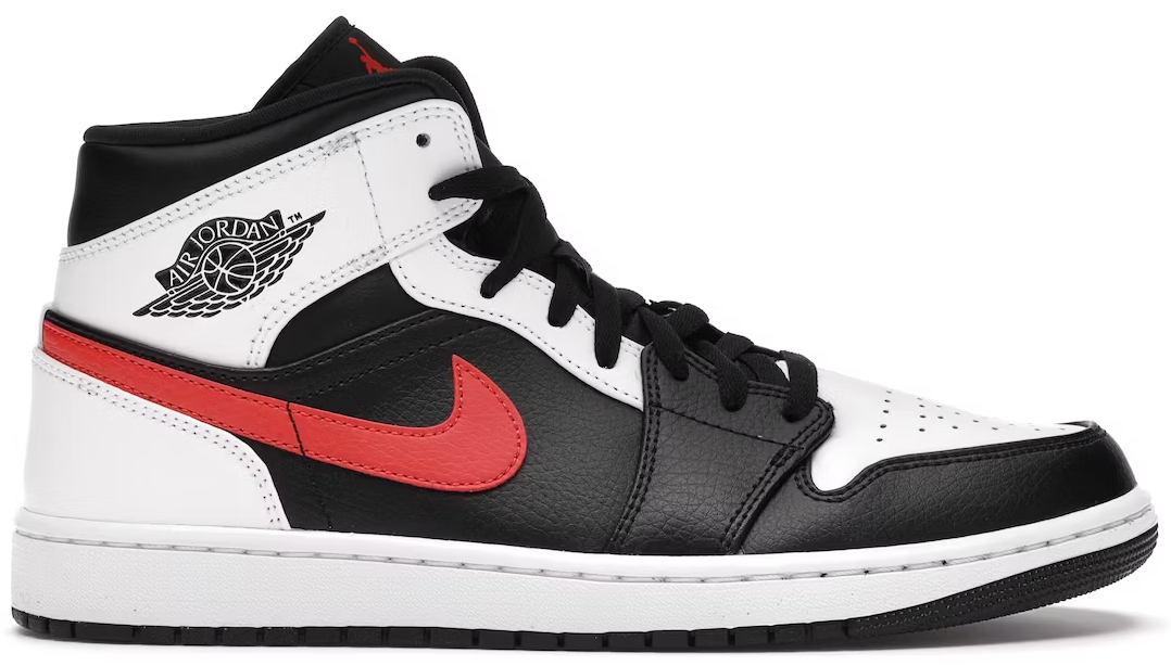 Jordan 1 Mid Black Chile Red White PALISADES