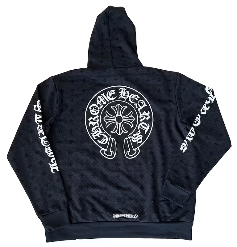 Chrome Hearts Plus Cross Allover Print With Horseshoe Logo Hoodie Blac –  Levitate Sneaker Boutique