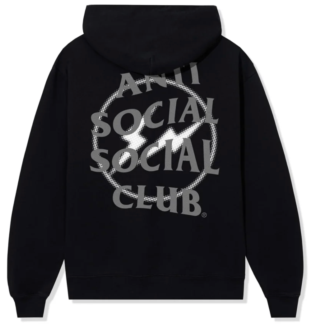 Anti Social Social Club x Fragment Design Half Tone Logo Hoodie Black/Grey AMERICAN DREAM