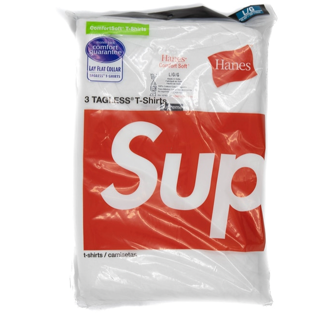 Supreme Hanes Tagless Tees (3 Pack) White AMERICAN DREAM