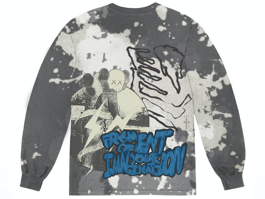 Travis Scott Cactus Jack + Kaws For Fragment L/S Tee Multi Grey