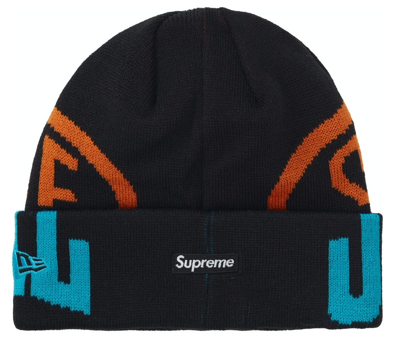 Supreme New Era 2-Tone Logo Beanie Black PALISADES