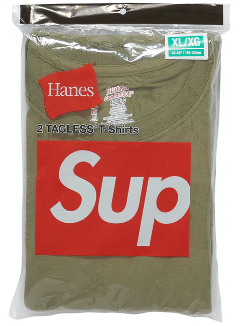 Supreme Hanes Tagless Tees (2 Pack) Olive RIDGE HILL