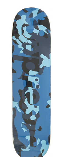 Supreme Camo Logo Skateboard Deck Blue Camo