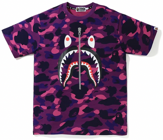 BAPE Color Camo Shark Tee Purple AMERICAN DREAM