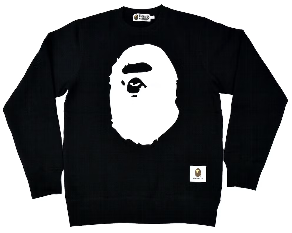 BAPE Premium Happy New Year Ape Head Logo Crewneck (SS22) Black PALISADES