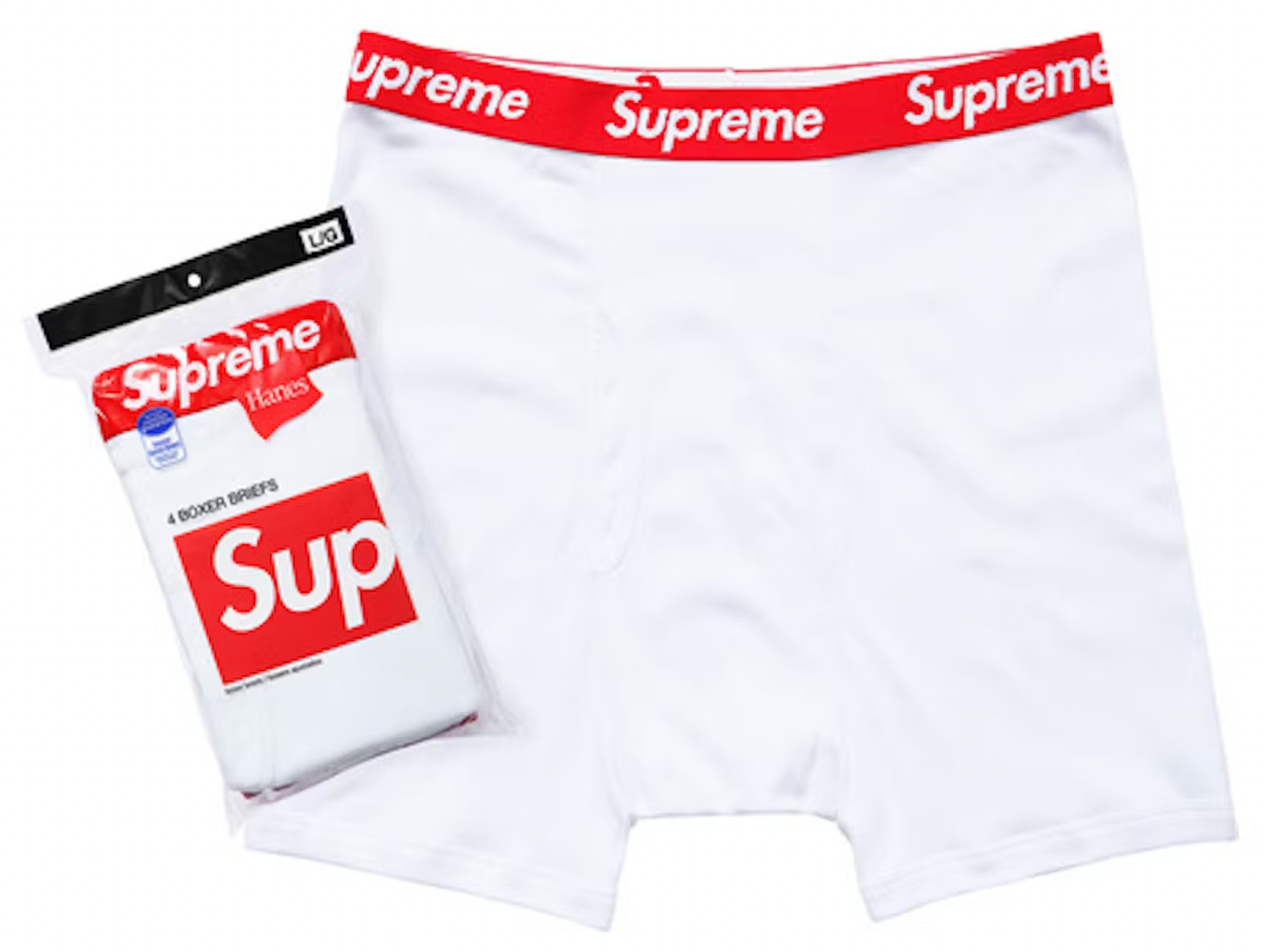 Supreme Hanes Boxer Briefs (4 Pack) White AMERICAN DREAM
