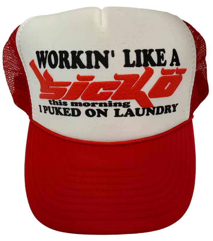 Sicko Laundry Trucker Hat Red/White PALISADES