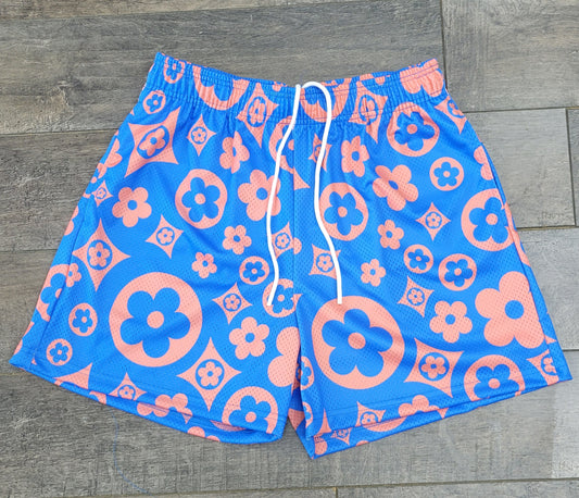 Bravest Studios Blue/Orange Flower Shorts AMERICAN DREAM