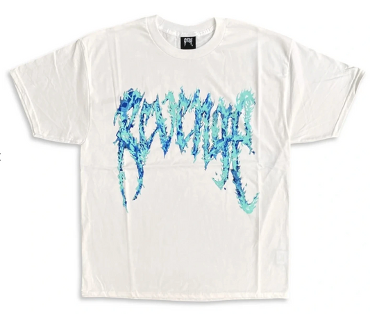 Revenge Flame Inferno White / Blue Tee T-Shirt PALISADES