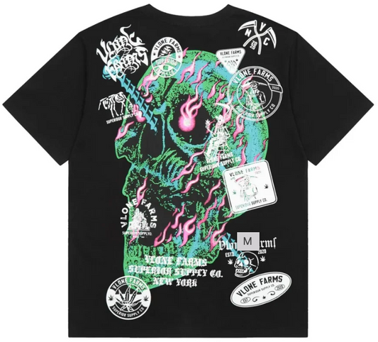 Vlone Farms x PP T-Shirt White Black PALISADES