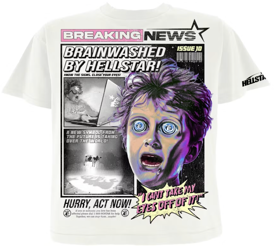 Hellstar Breaking News T-Shirt White PALISADES