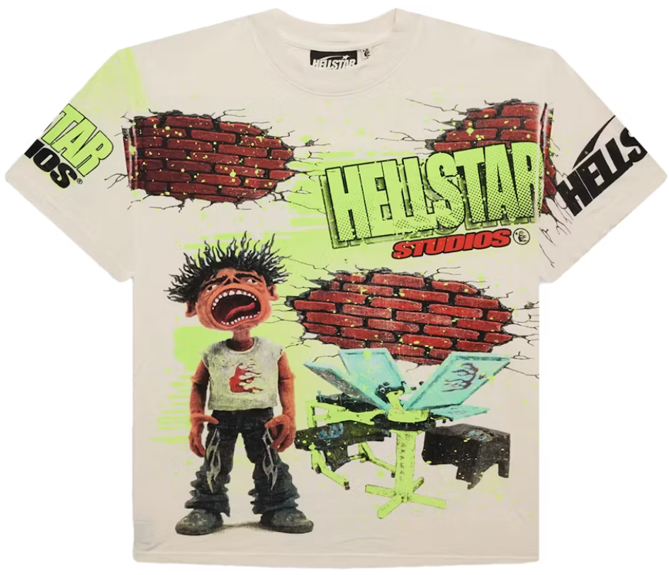 Hellstar Studios Brick Wall T-shirt White PALISADES