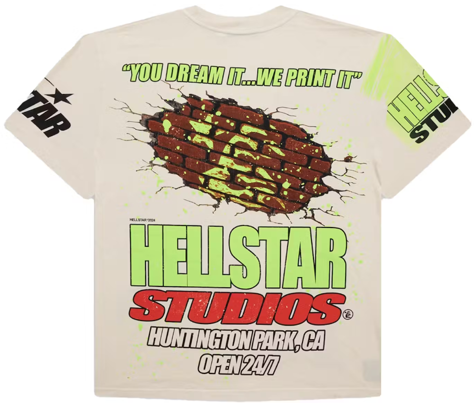 Hellstar Studios Brick Wall T-shirt White PALISADES