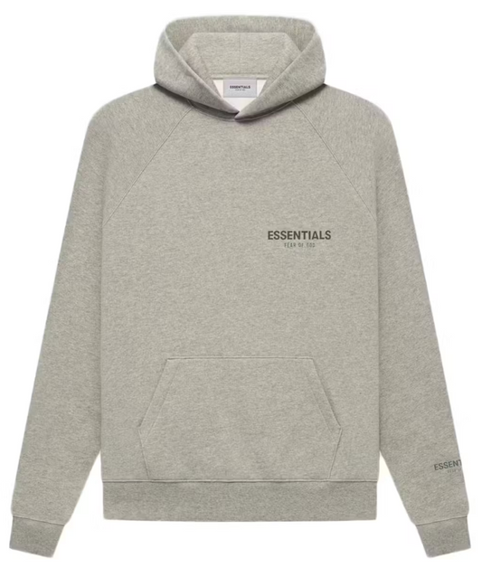 Fear of God Essentials Core Collection Pullover Hoodie Dark Heather Oatmeal AMERICAN DREAM