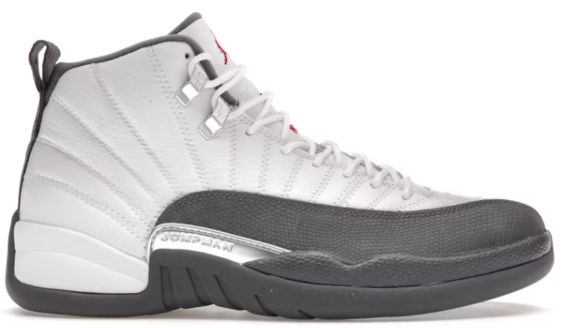 Jordan 12 Retro White Dark Grey PALISADES