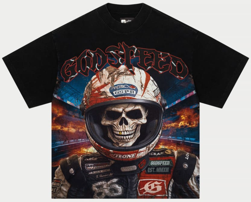 GODSPEED Racer Goldie T-shirt (Black Wash) PALISADES