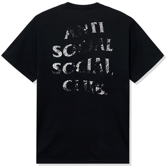 Anti Social Social Club Thrashed Logo Flip Tee Black PALISADES