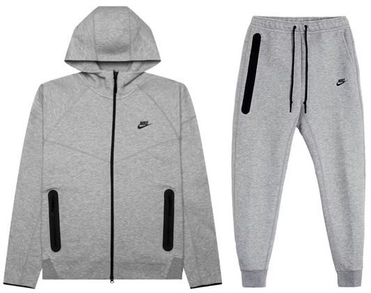 Nike Sportswear Tech Fleece Full-Zip Hoodie & Joggers Set Dark Heather Grey/Black PALISADES