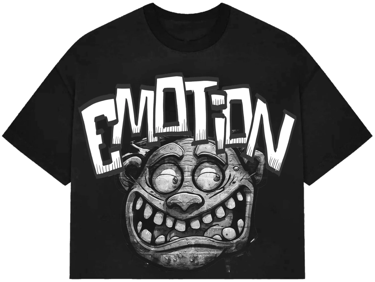 Mixed Emotion Black “Monster” cropped Tee PALISADES