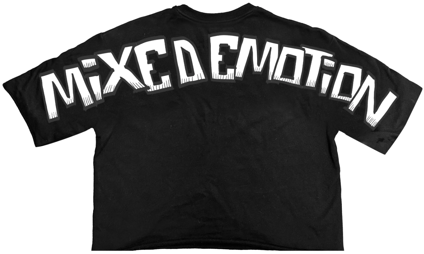 Mixed Emotion Black “Monster” cropped Tee PALISADES
