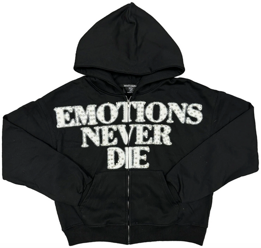 Mixed Emotion Black ‘End’ Rhinestone hoodie PALISADES
