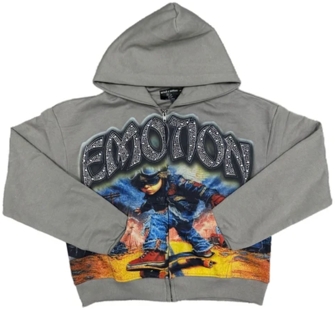 Mixed Emotion Last Ride’ Rhinestone Hoodie PALISADES