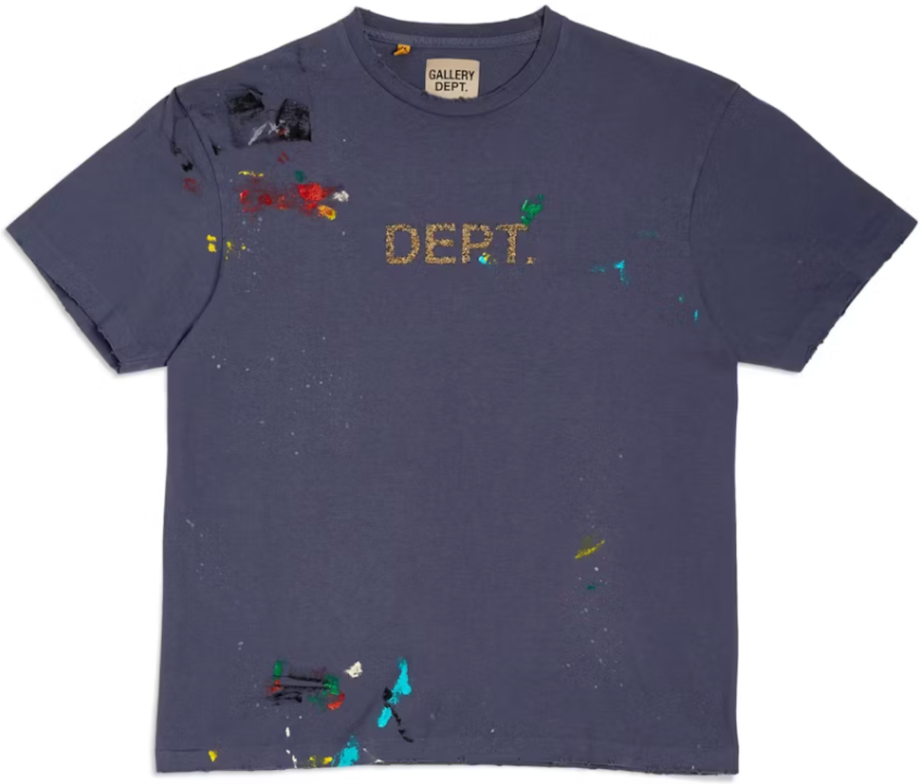 Gallery Dept. Dept Logo Hand Painted T-Shirt Navy PALISADES