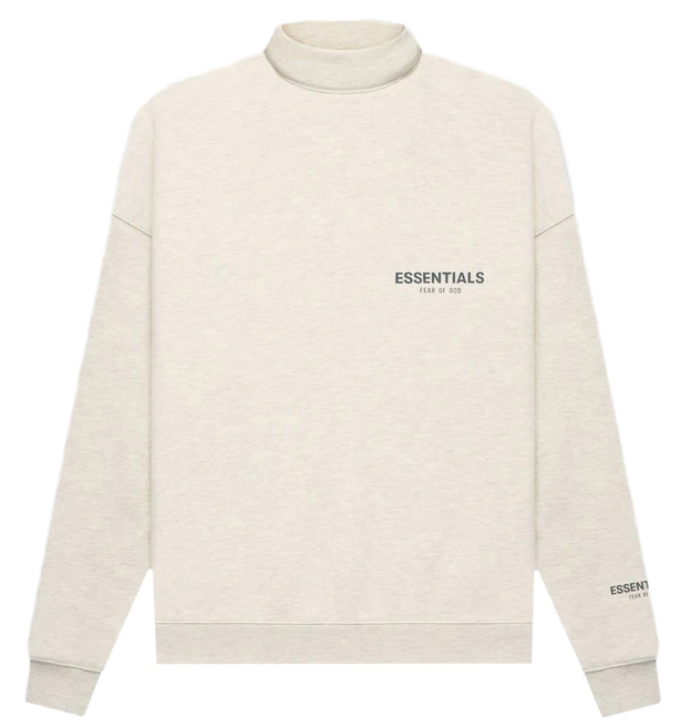 Fear of God Essentials Core Collection Pullover Mockneck Light Heather Oatmeal AMERICAN DREAM