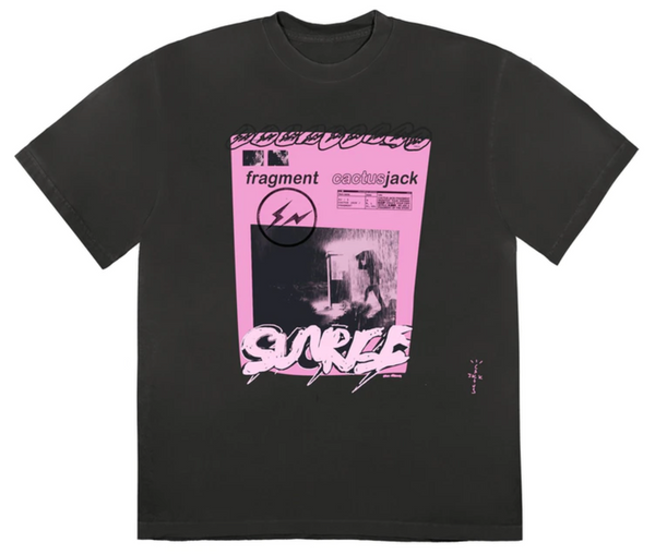 Travis Scott Cactus Jack for Fragment Pink Sunrise T-Shirt Washed Black