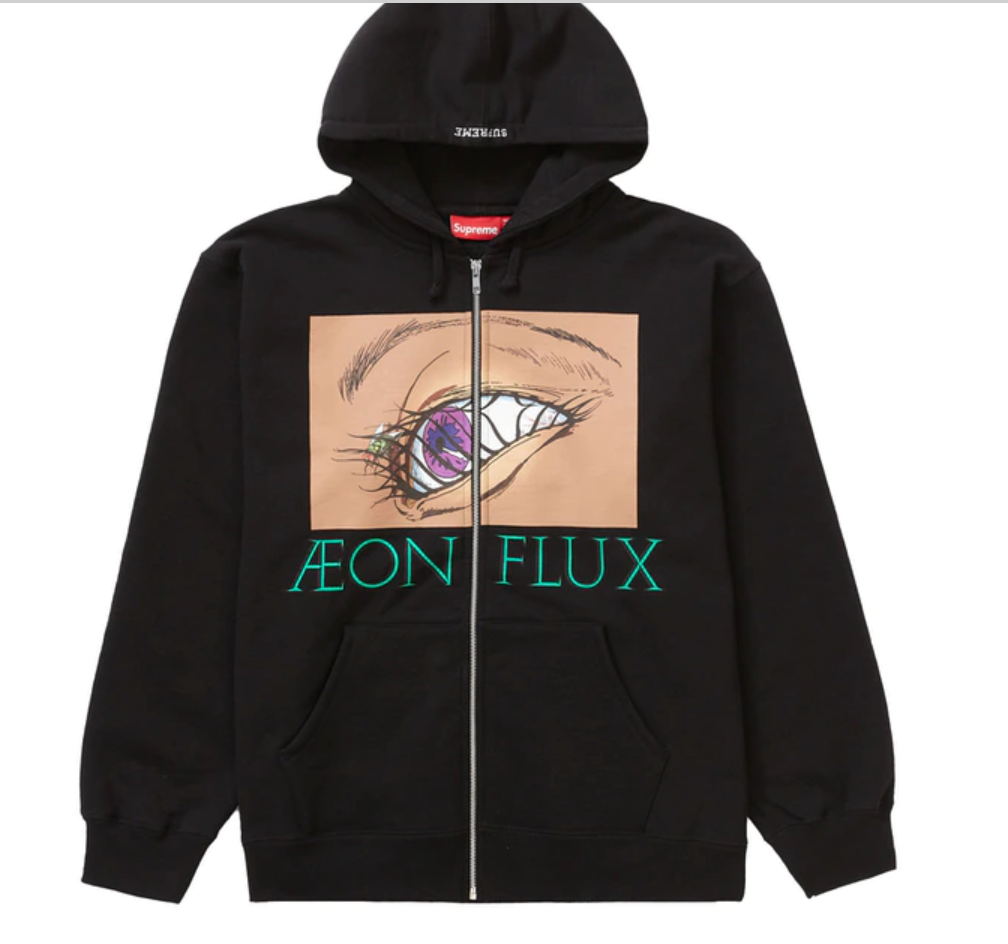 Supreme Aeon Flux Zip Up Hooded Sweatshirt Black PALISADES