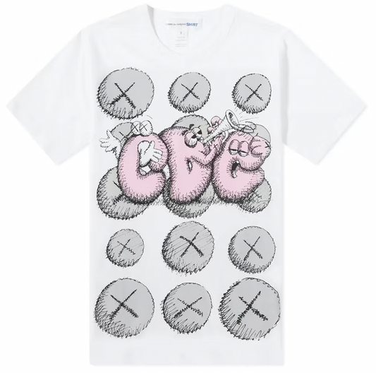 CDG Shirt x KAWS T-shirt White/Pink/Grey PALISADES