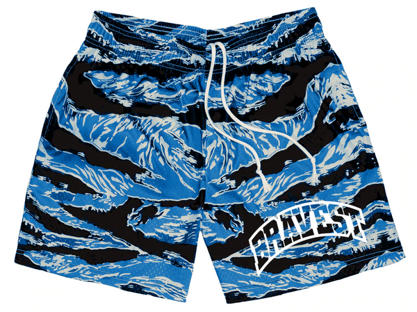 Bravest Studios Tiger Camo Shorts Blue PALISADES – Levitate