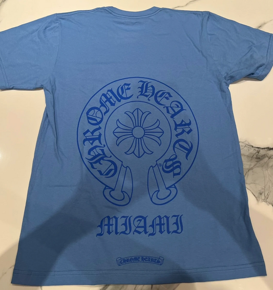 Chrome Hearts Miami Exclusive Blue Horseshoe Pocket T-Shirt PALISADES