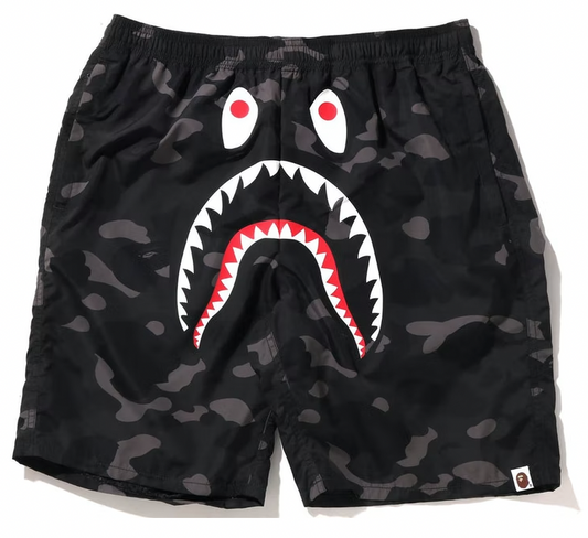 BAPE Color Camo Shark Beach Shorts (SS22) Black PALISADES