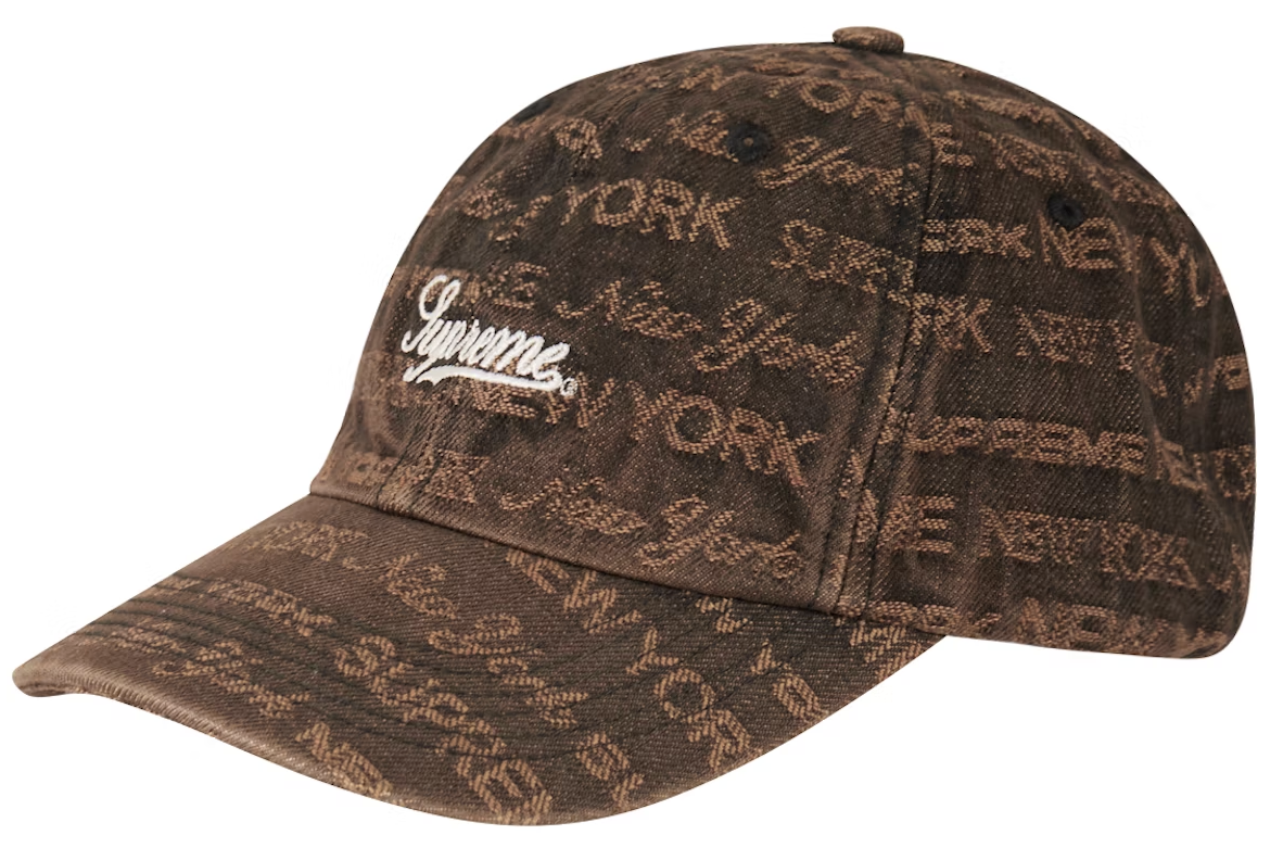 Supreme Multi Type Jacquard Denim 6-Panel Brown PALISADES