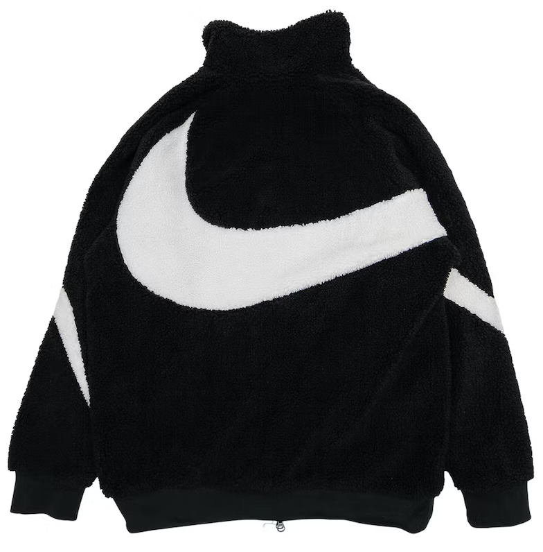 Nike Big Swoosh Reversible Boa Jacket (Asia Sizing) Black White PALISA