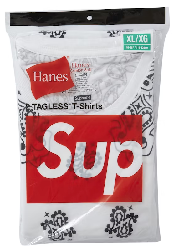 Supreme hanes white hot sale tee