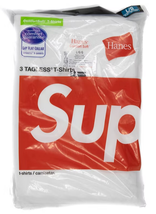 Supreme Hanes Tagless Tees (3 Pack) White PALISADES