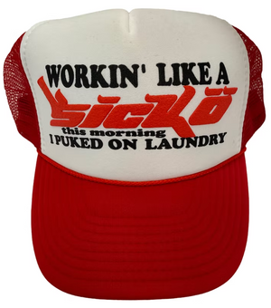 Sicko Laundry Trucker Hat Red/White PALISADES